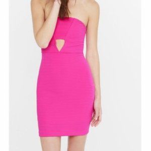 Express hot pink strapless mini bandage dress Sz 4